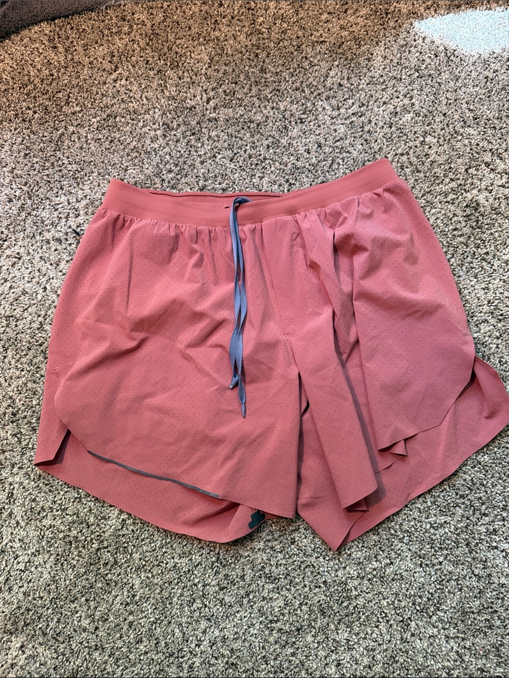 Men’s Athletic Skort Shorts with Drawstring. 5in inseam. Salmon